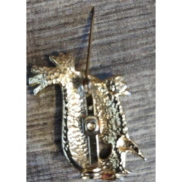 Vintage 60s painted Lot of 2 Fish & Owl Abstract Brooch Pin Enamel Over Metal - Picture 7 of 7